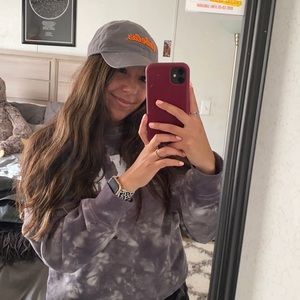 Grey and orange cabelas hat